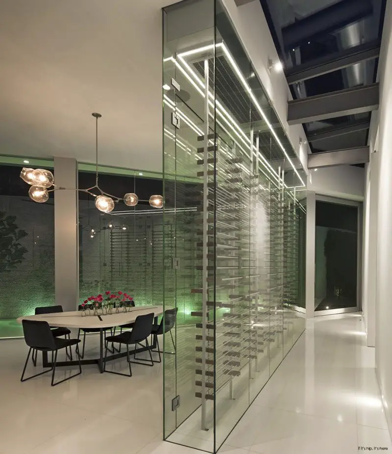 glass enclosed wine cellar