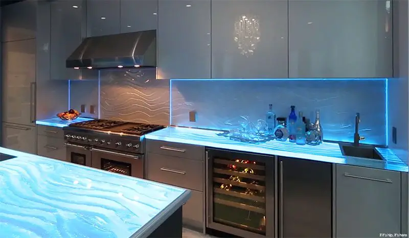 illuminated kitchen backsplash