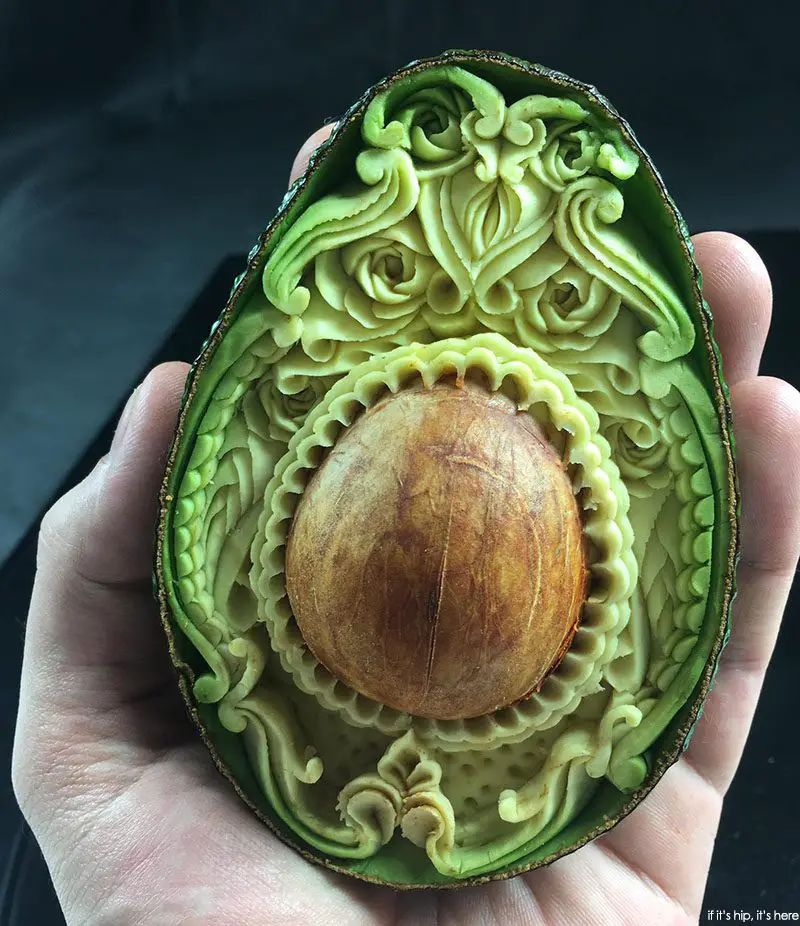 beautifully carved avocado