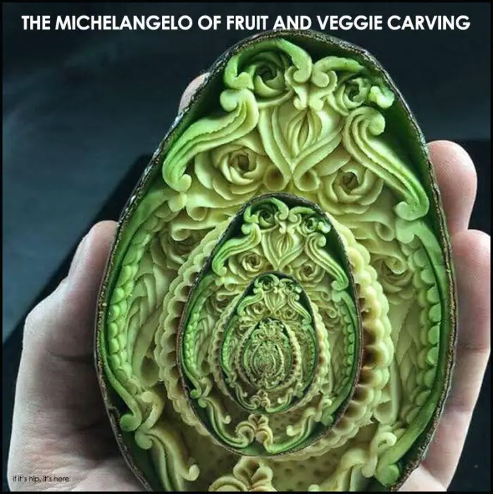 carved fruit and vegetables