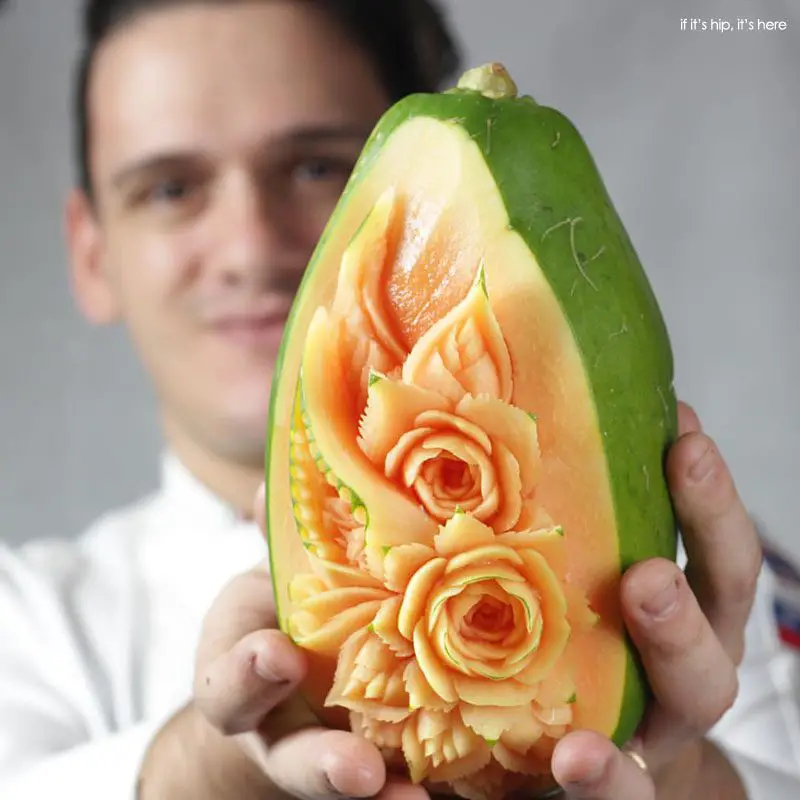 artfully carved fruit