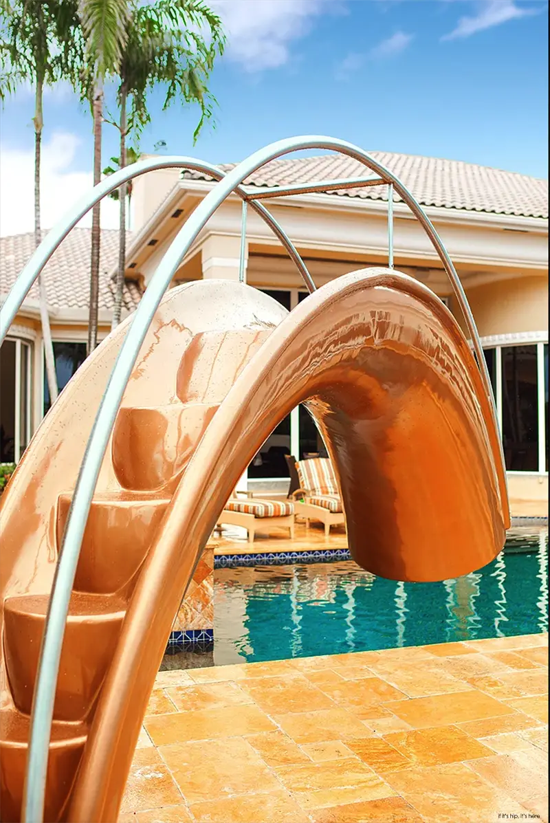 sculptural pool slide