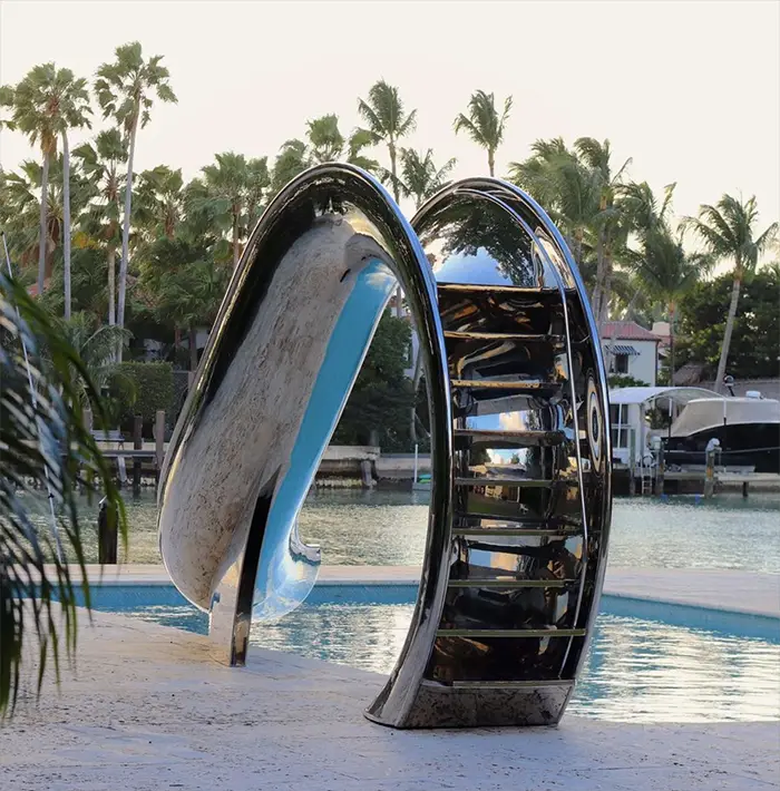 modern pool slide
