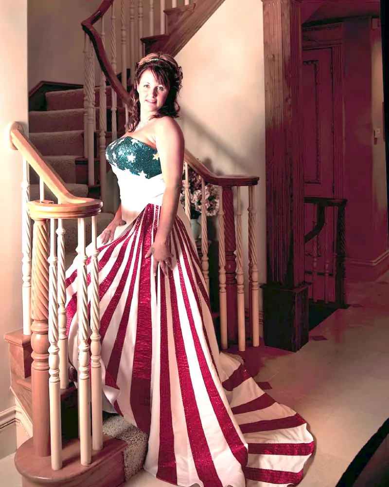 American Flag Wedding dress on Amber from Offbeat Bride.
