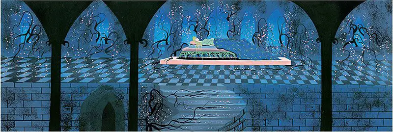 Eyvind Earle, concept painting for Sleeping beauty, 1959