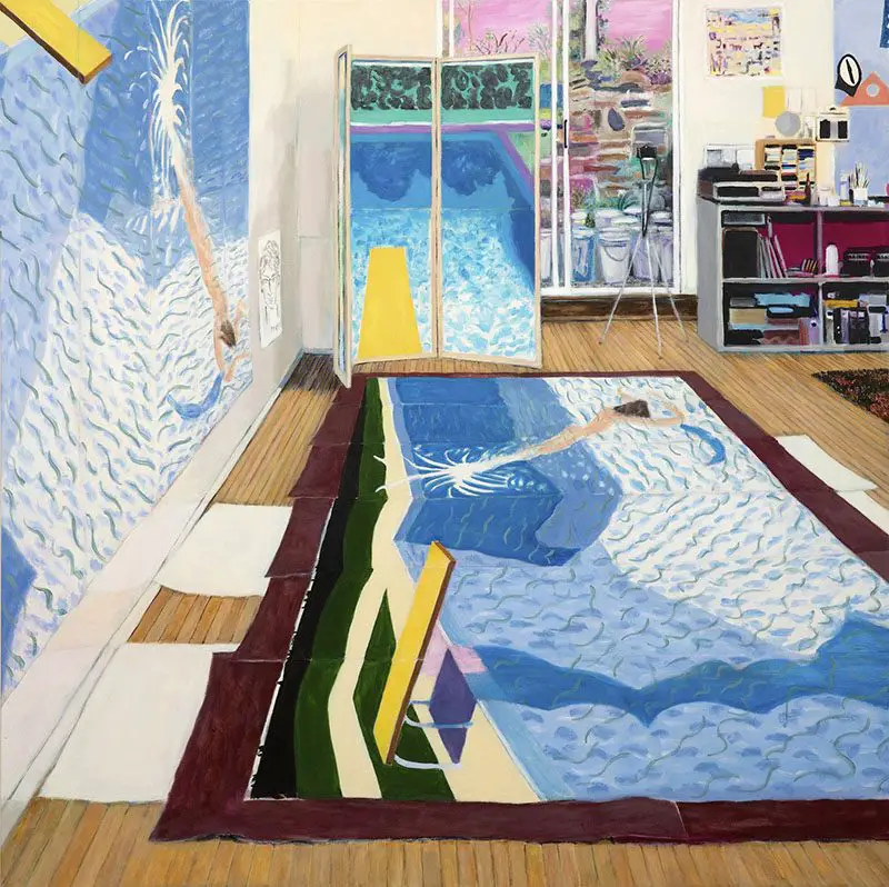 painting of hockney's studio by damian Elwes