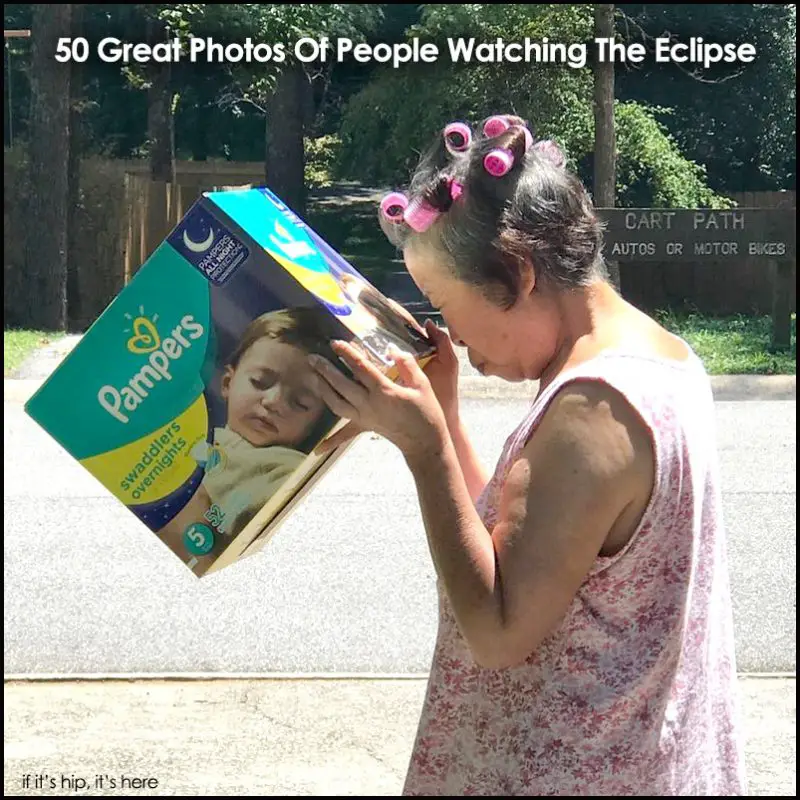great photos of people watching the eclipse