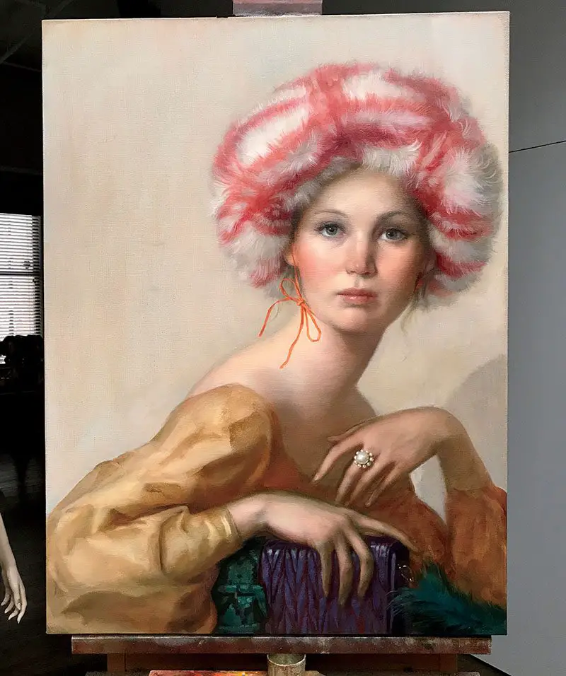 John Currin portrait of jennifer Lawrence