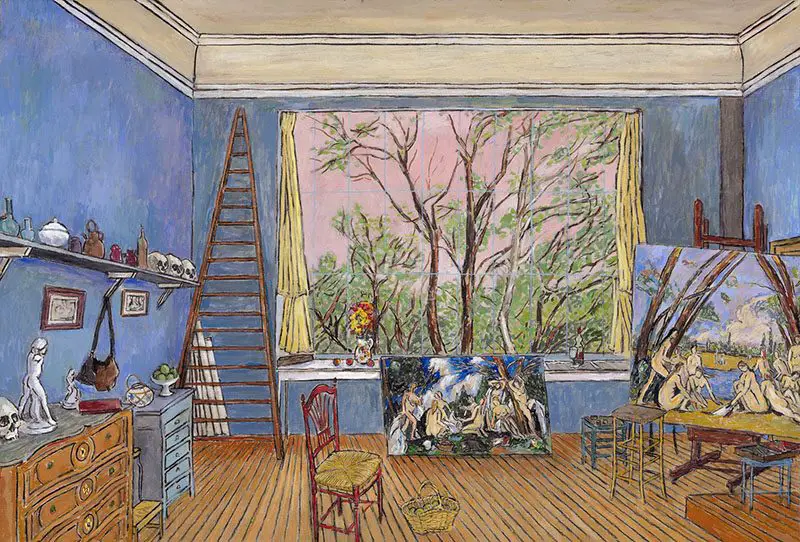 elwes painting of Cezanne's art studio