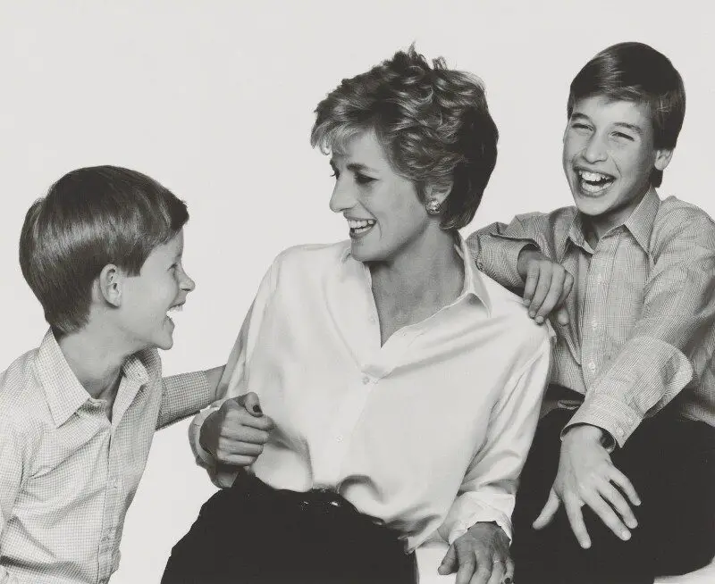 Diana, Princess of Wales with her sons' by John Swannell, Iris print, 1994