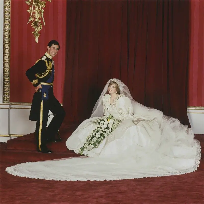 Prince Charles; Diana, Princess of Wales on their wedding day