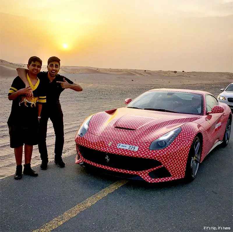 Rashed and his brother Mo with the LV Supreme Ferrari