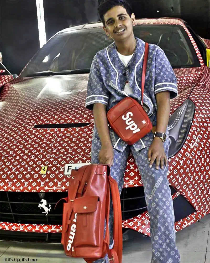 louis vuitton supreme wrapped ferrari