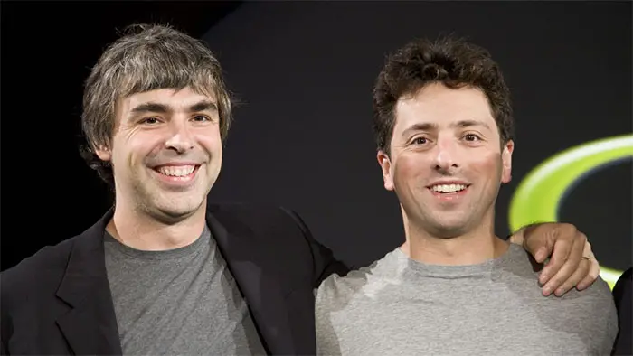 Google co-founders Larry Page and Sergey Brin