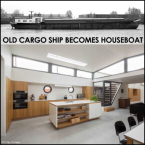 Old 1957 Cargo Ship Is Transformed Into A Houseboat