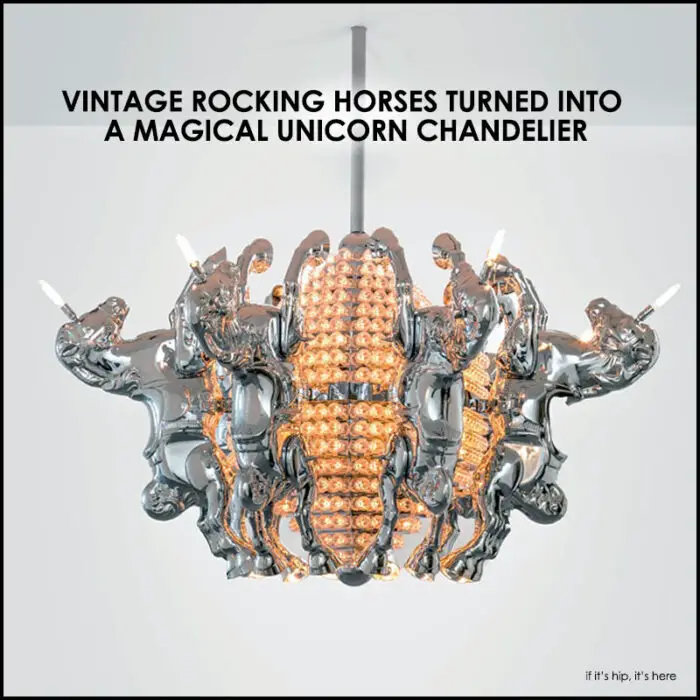 Read more about the article Vintage Rocking Horses Turned Into A Magical Unicorn Chandelier
