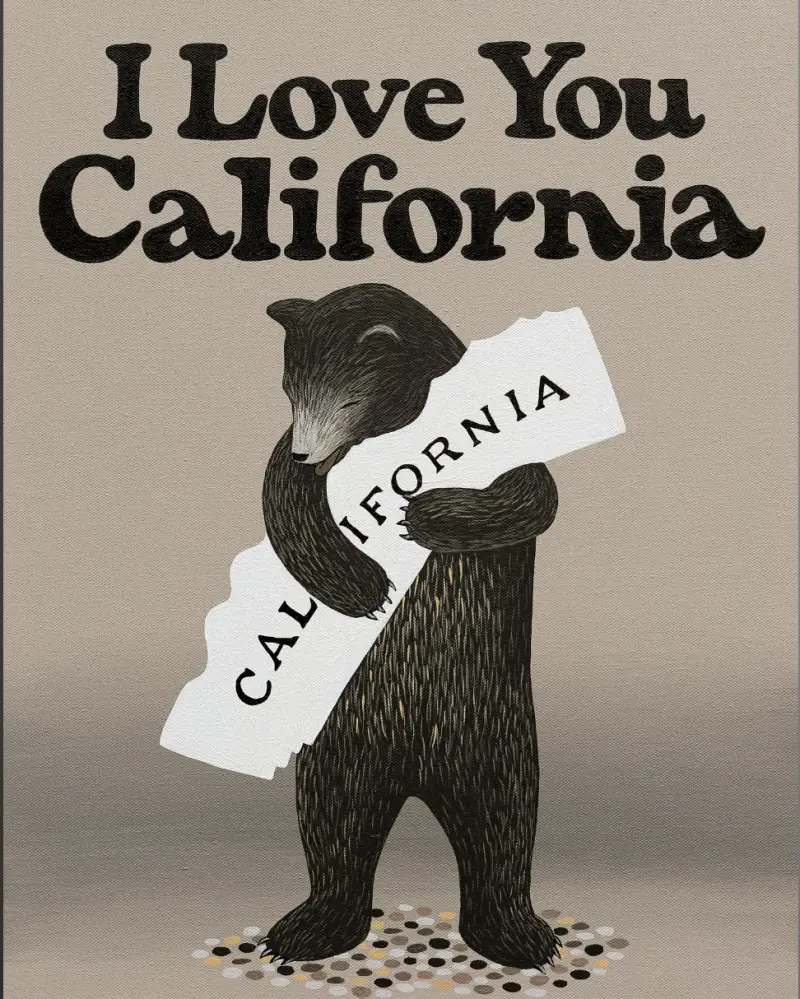 I Love You California print Bear