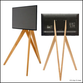 Simple, Elegant Wooden Tripod Stands for TVs and Monitors