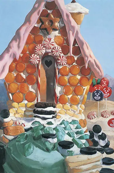 will cotton paintings of gingerbread houses