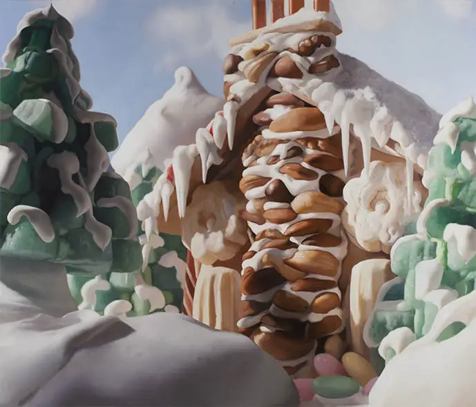 paintings of gingerbread houses