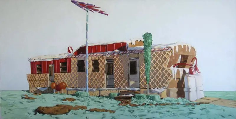 will cotton Trailer, 1998, oil on canvas, 59 x 116 inches