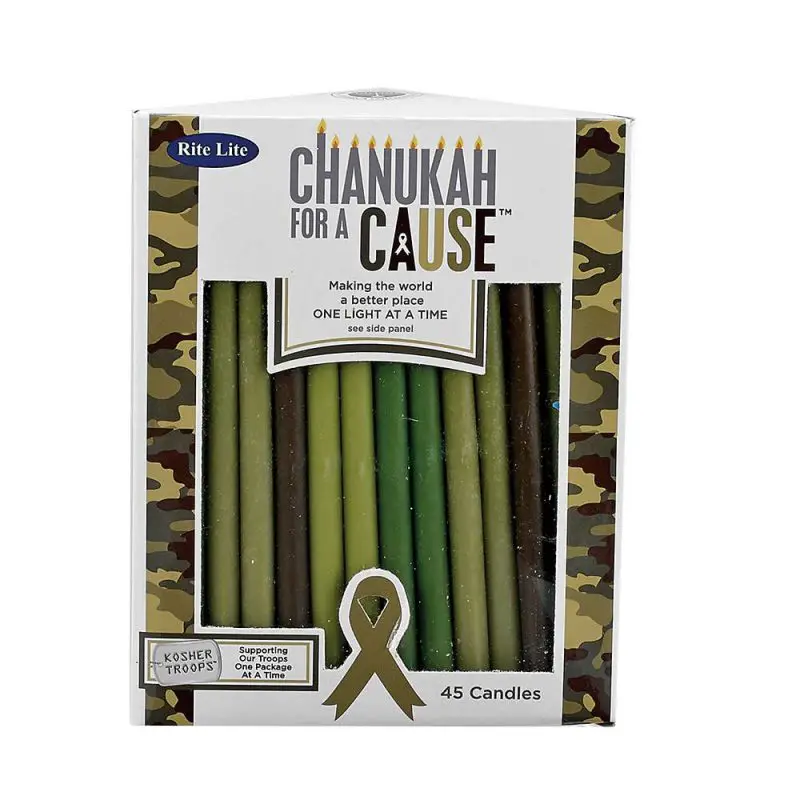chanukah candles that support israeli troops