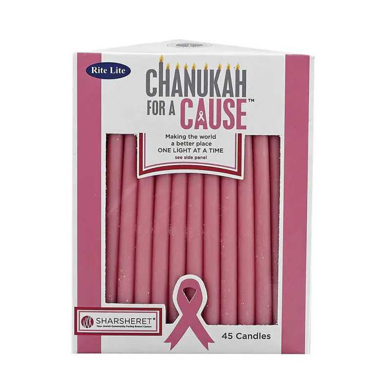 chanukah candles that support breast cancer research