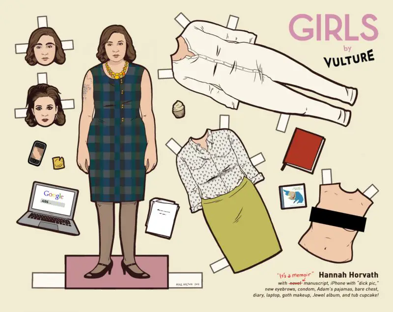 lena dunham paper doll