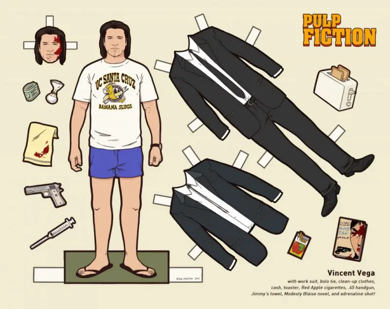 pulp fiction paper doll