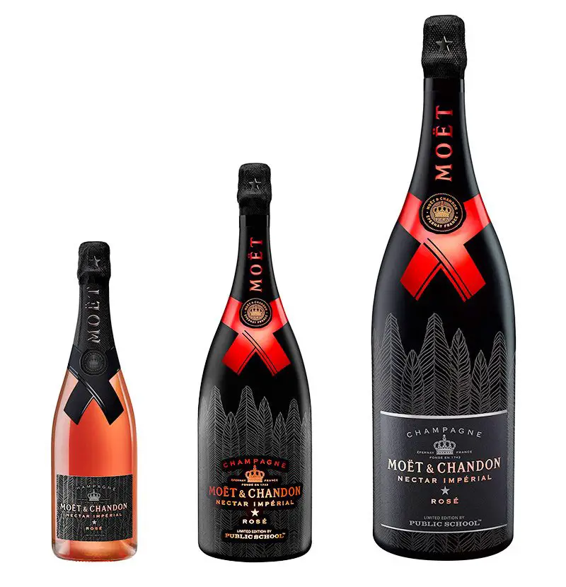 Moët Nectar Imperial Rosé bottles