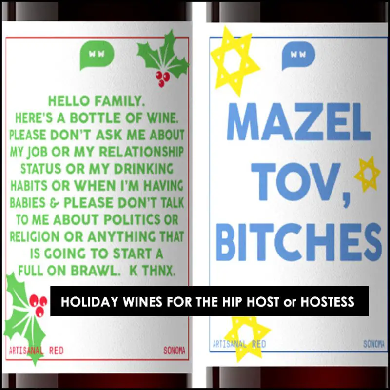 Holiday Wines With Sarcastic Labels
