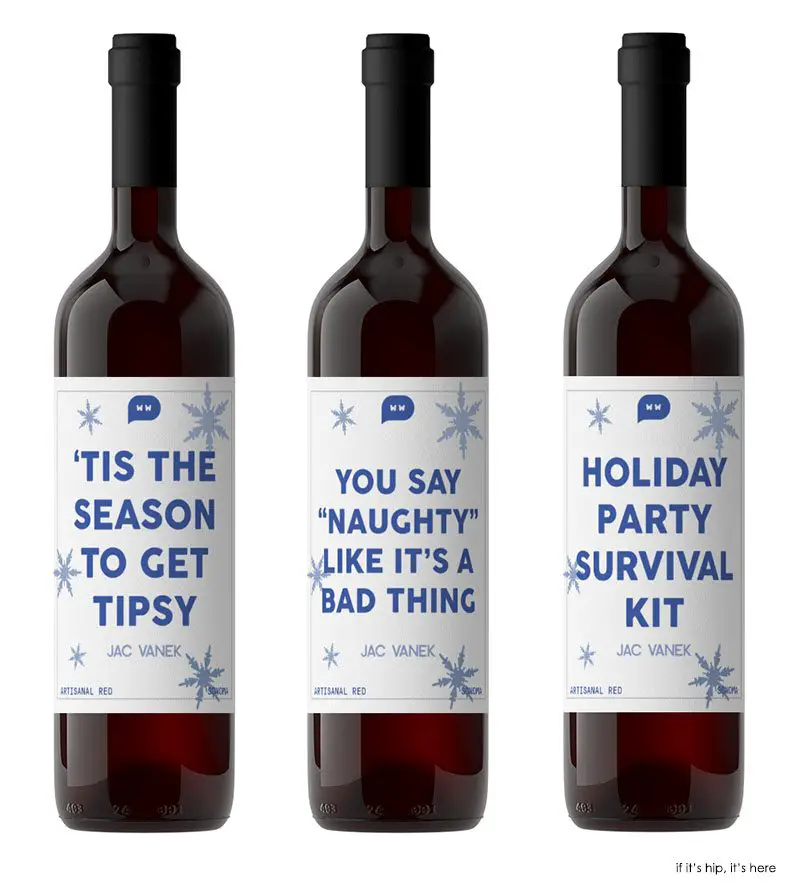 Winter Holiday wine labels