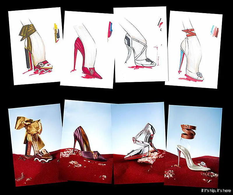 louboutin sketches of Star Wars high heels
