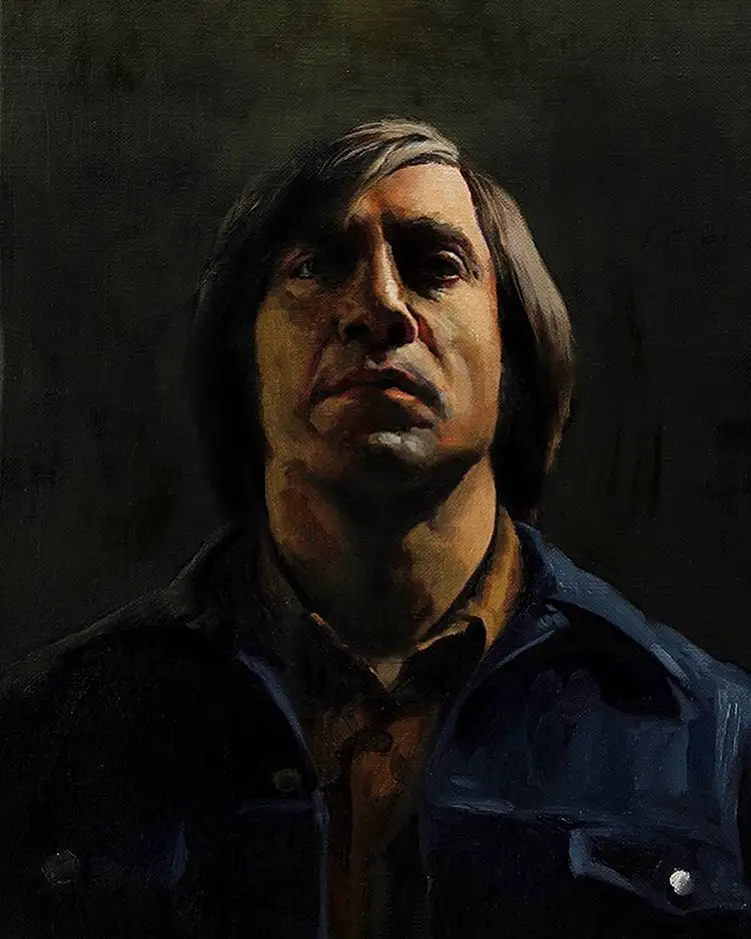 Portrait of Anton Chigurh by Adam Caldwell