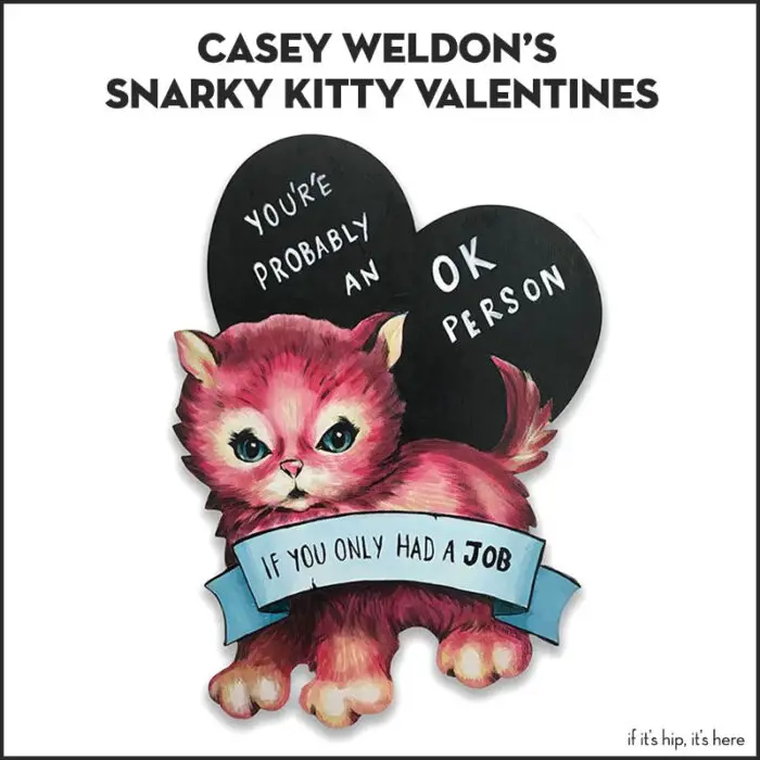Read more about the article Snarky Kitty Valentines from Artist Casey Weldon’s Feline Fixation
