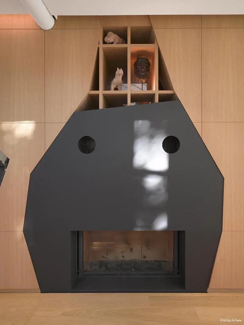 modern fireplace