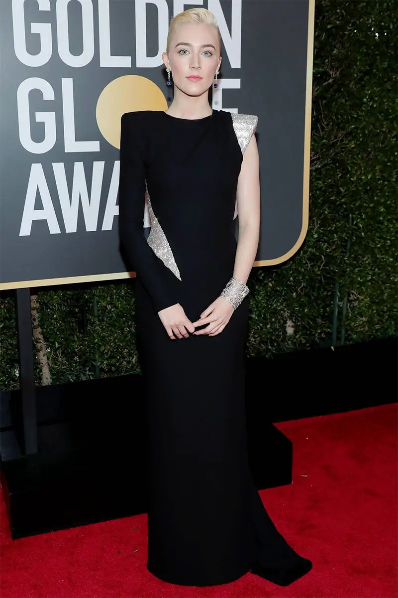 Saoirse Ronan black to golden globes