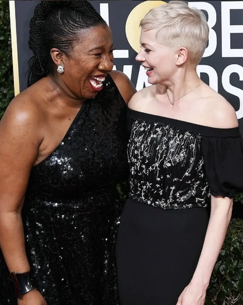 Actress Michelle Williams and Tarana Burke, founder of #MeToo