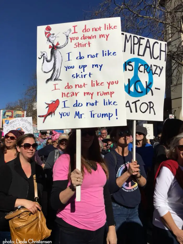 women's march signs photo linda christensen