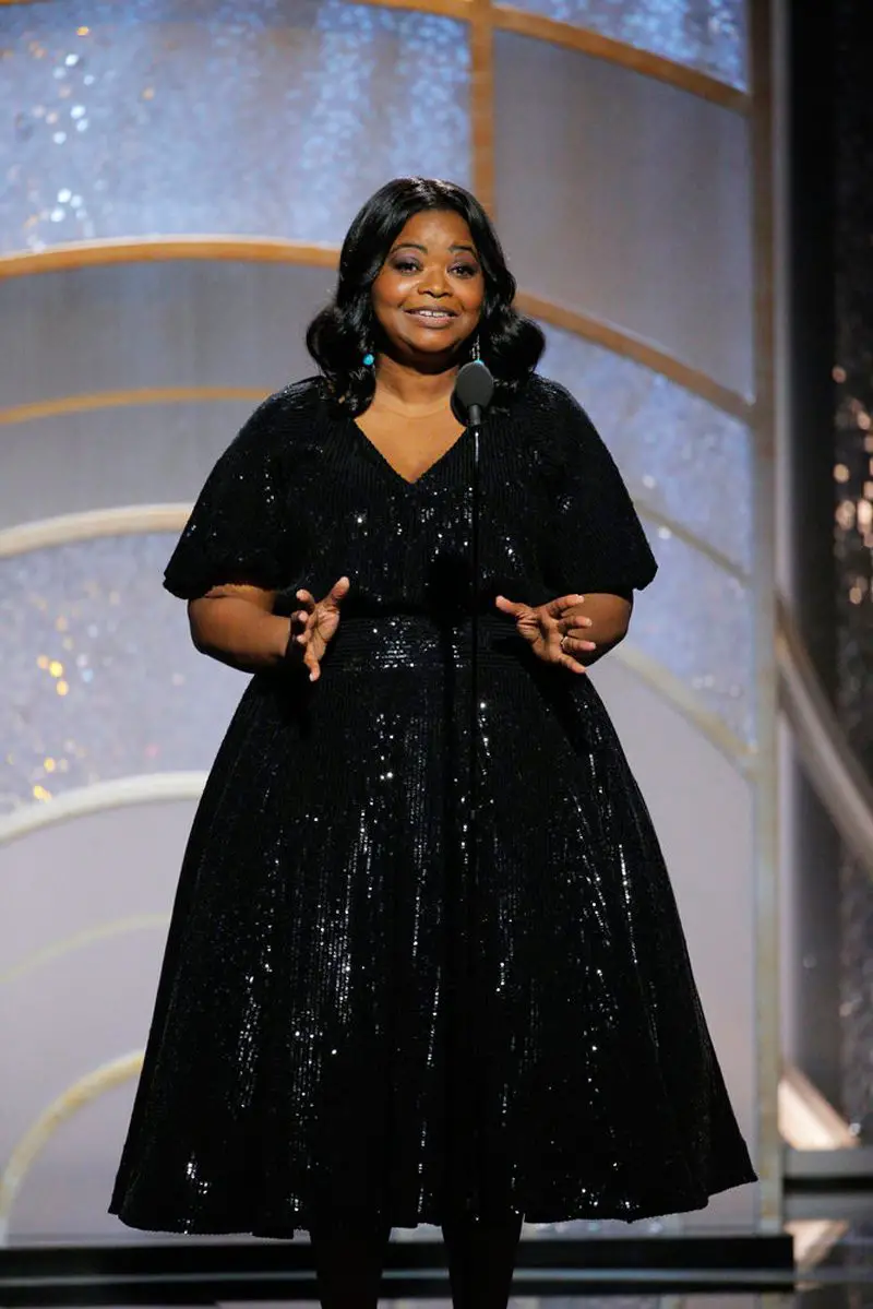 Octavia Spencer golden globes wearing black