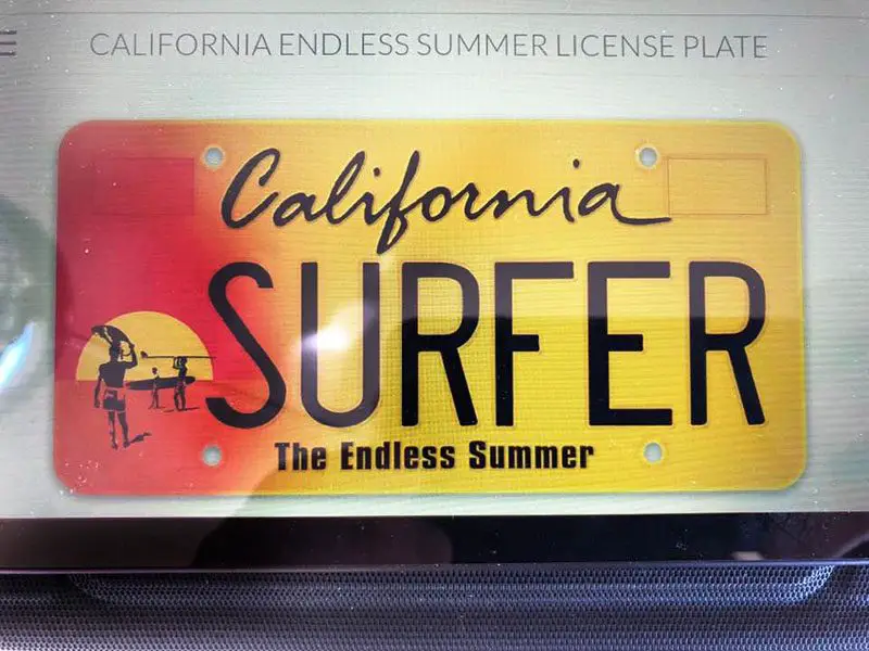 endless summer license plate