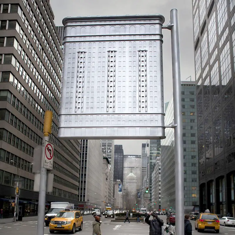 Flatiron building sculpture Alexandre Arrechea