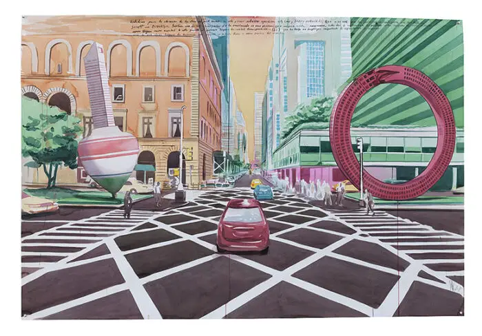 Alexandre Arrechea, Park Ave watercolor of the No Limits project