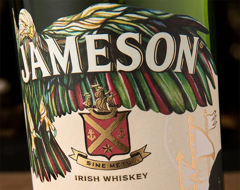 Jameson irish whiskey label illustrations by Alex Mellon