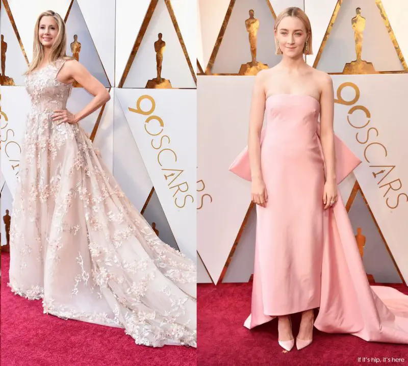 Mira Sorvino and Siaorse Ronan oscar gowns