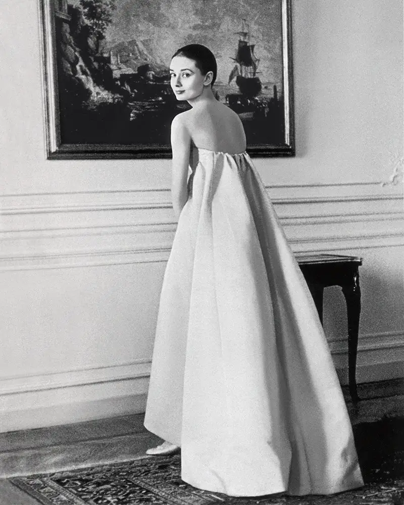 Audrey Hepburn poses in a Givenchy Gown
