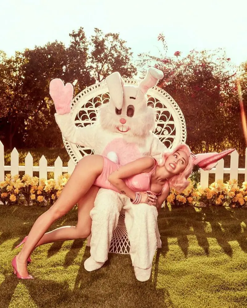 miley cyrus geting a spanking from the easter bunny