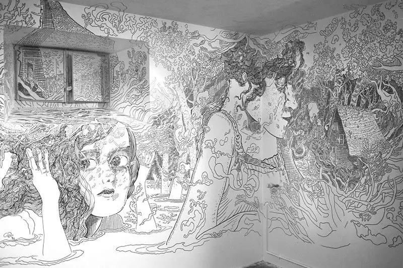 illustrated murals