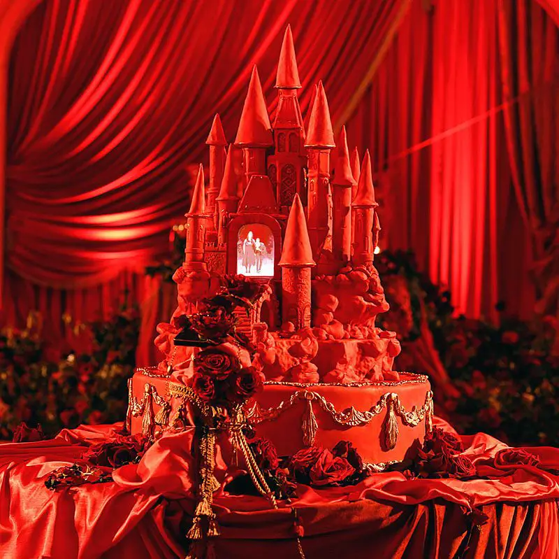 red castle wedding cake