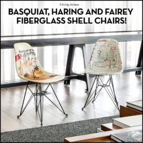 Art Embellished Fiberglass Shell Chairs by Modernica